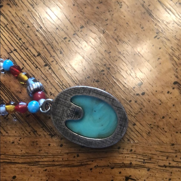 Colorful turquoise beaded necklace - Picture 3 of 3